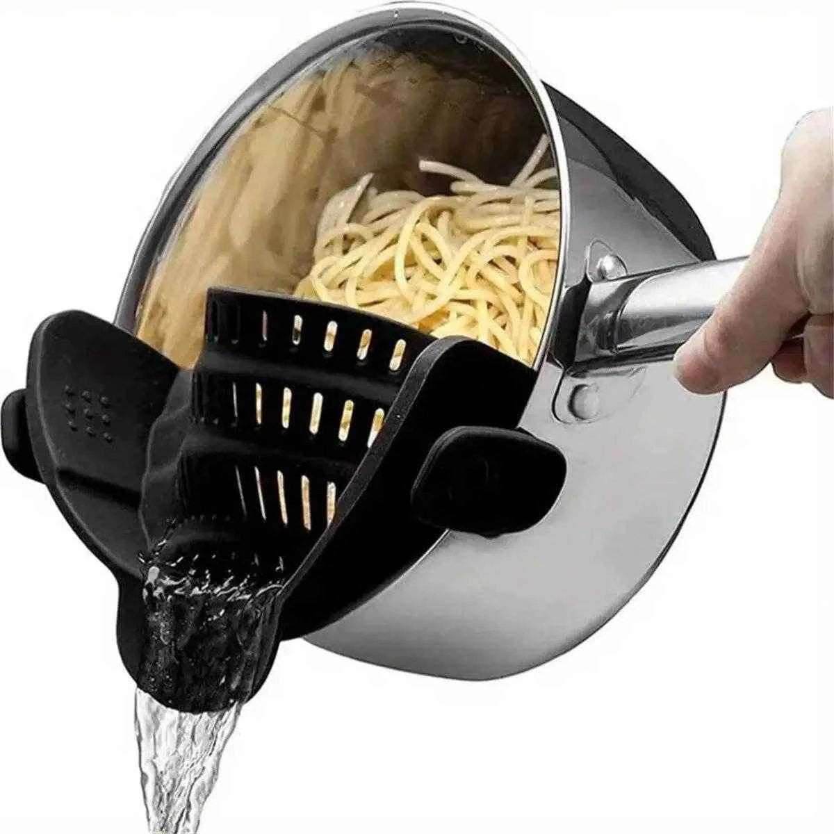 SnapStrain™ – Adjustable Clip-On Strainer for Pots & Bowls - PRO COOK GEAR