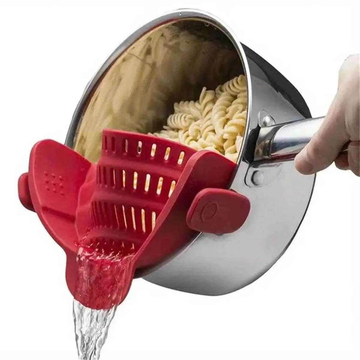SnapStrain™ – Adjustable Clip-On Strainer for Pots & Bowls - PRO COOK GEAR
