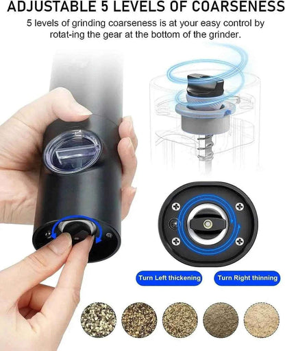 GrindPro™ – Electric Salt & Pepper Grinder with Adjustable Coarseness - PRO COOK GEAR