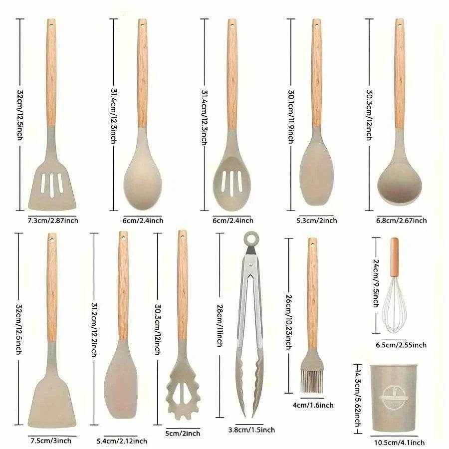 CookPro Essentials – 12-Piece Silicone Utensil Set - PRO COOK GEAR