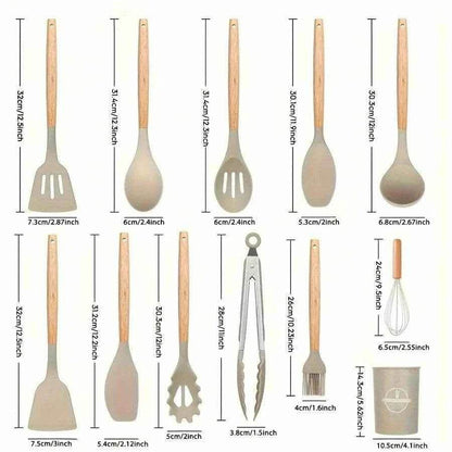 CookPro Essentials – 12-Piece Silicone Utensil Set - PRO COOK GEAR