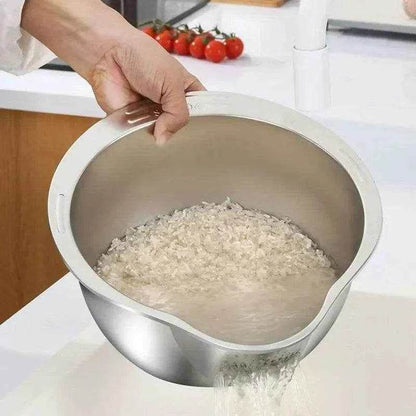 RiceRinsePro™ – Pro Stainless Steel Rice Washer Bowl - PRO COOK GEAR