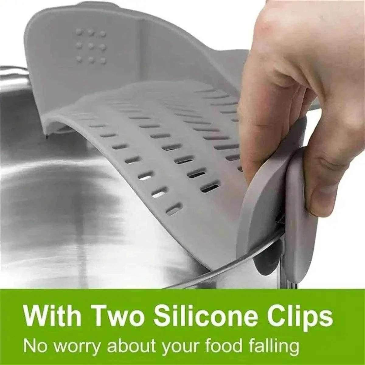 SnapStrain™ – Adjustable Clip-On Strainer for Pots & Bowls - PRO COOK GEAR