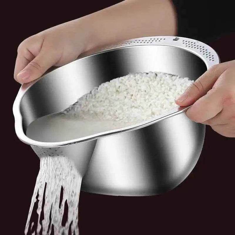 RiceRinsePro™ – Pro Stainless Steel Rice Washer Bowl - PRO COOK GEAR