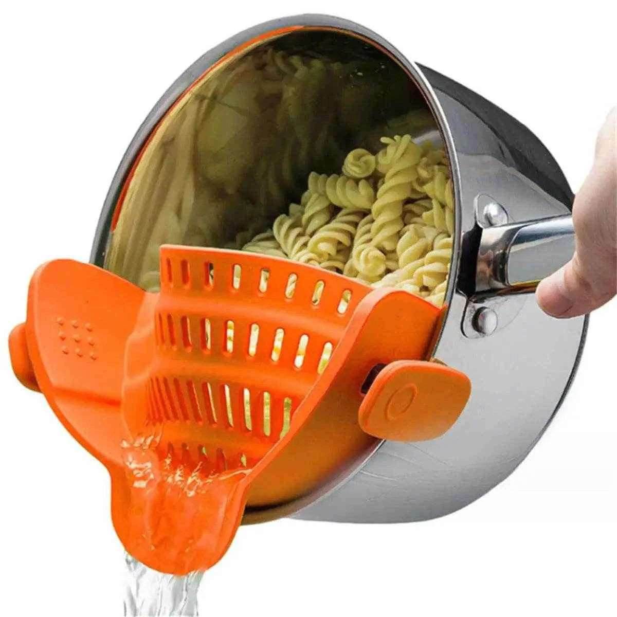 SnapStrain™ – Adjustable Clip-On Strainer for Pots & Bowls - PRO COOK GEAR
