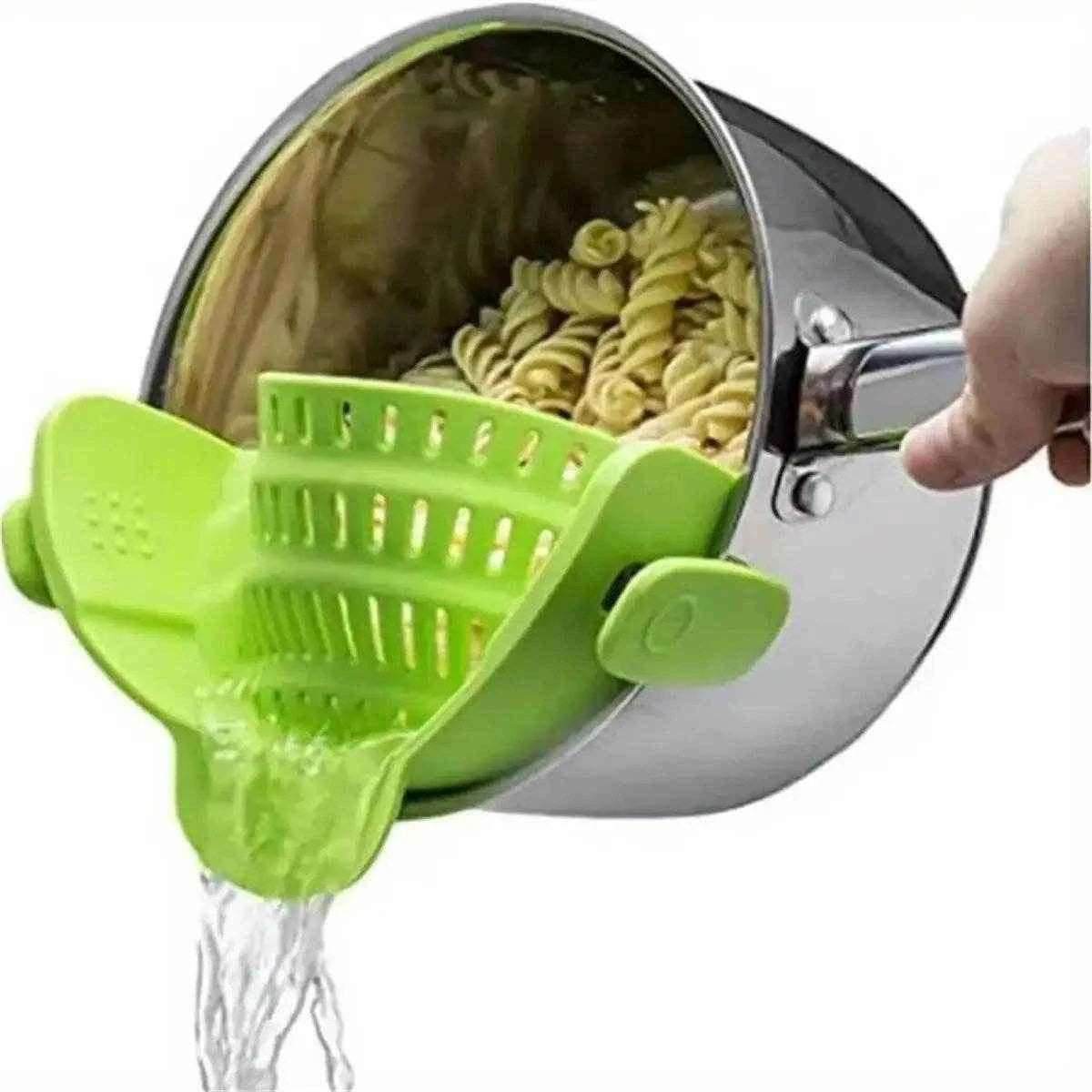 SnapStrain™ – Adjustable Clip-On Strainer for Pots & Bowls - PRO COOK GEAR