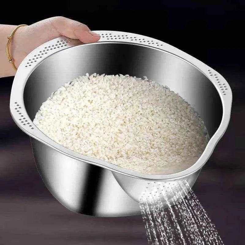 RiceRinsePro™ – Pro Stainless Steel Rice Washer Bowl - PRO COOK GEAR