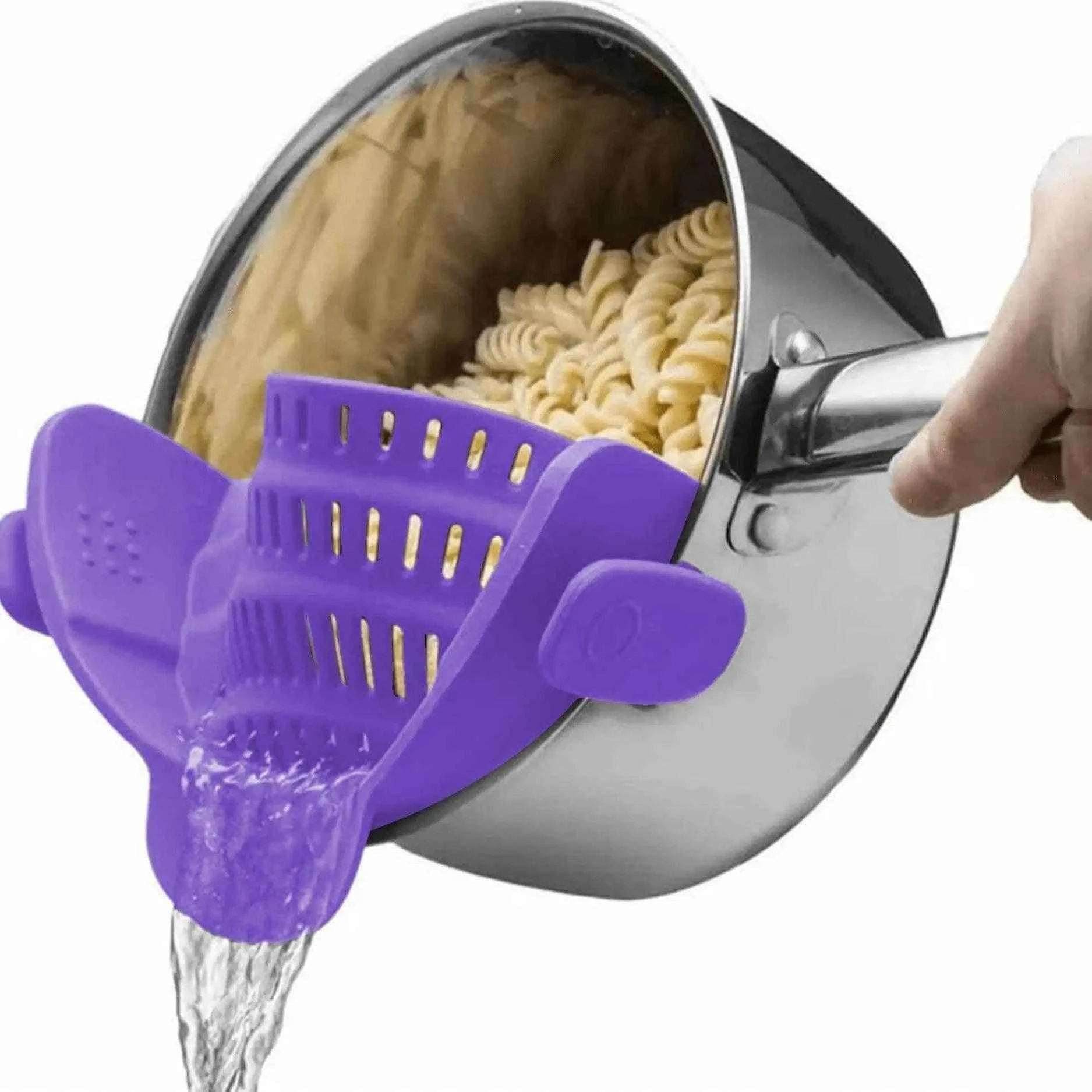 SnapStrain™ – Adjustable Clip-On Strainer for Pots & Bowls - PRO COOK GEAR